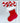Decorative mailbox/ porch bracket made from pvc in shape of stocking with candy canes sticking out of top and hand-painted in bright red and white; item is a two side bracket with both sides painted