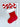Decorative mailbox/ porch bracket made from pvc in shape of stocking with candy canes sticking out of top and hand-painted in bright red and white; item is a two side bracket with both sides painted