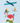 Colorful hand painted hummingbird and flower mobile against a light blue background