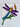 A colorful pvc dragonfly bracket for use on a mailbox or porch post, featuring purple wings, a blue and green body, a yellow head, and green leaves with a brown cattail.