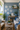 Coastal porch with white pvc cutouts of starfish and sanddollars on blue wall