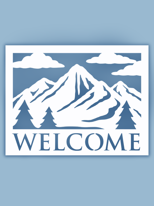 Mountain welcome plaque
