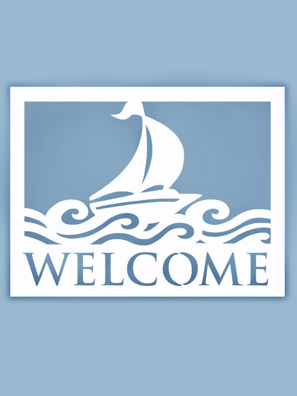 Sailboat Welcome House Plaque